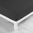 Drap housse 2 personnes 140 x 190 cm uni 57 fils lina Noir, image n° 1