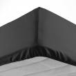 Drap housse 2 personnes 140 x 190 cm uni 57 fils lina Noir, image n° 2