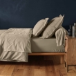 Drap housse 2 personnes 140 x 190 cm uni 57 fils lina Sable, image n° 5