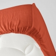 Drap housse 2 personnes 140x190 cm dble gaze coton 57 fils Angelia Orange, image n° 3