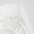 Drap housse 2 personnes 160 x 200 cm double gaze coton 57 fils Angelia Blanc, image n° 3