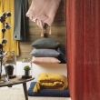 Drap housse 2 personnes 160 x 200 cm double gaze coton 57 fils Angelia Jaune, image n° 5