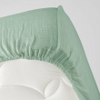 Drap housse 2 personnes 160 x 200 cm double gaze coton 57 fils Angelia Sauge, image n° 3