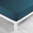Drap housse 2 personnes 160 x 200 cm uni 57 fils lina Bleu, image n° 1
