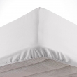 Drap housse 2 personnes 160 x 200 x 30 cm Linette coton lavé  57 fils Blanc, image n° 2