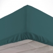 Drap housse 2 personnes 160 x 200 x 30 cm Linette coton lavé  57 fils Pétrole, image n° 2