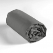 Drap housse 2 personnes 180 x 200 cm uni 57 fils lina Anthracite, image n° 4
