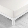 Drap housse 2 personnes 180 x 200 cm uni 57 fils lina Blanc, image n° 1