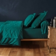 Drap housse 2 personnes 180 x 200 cm uni 57 fils lina Emeraude, image n° 5