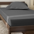 Drap Housse 90x190 cm 1 Place 100% Coton 57 Fils/cm&sup2; Bonnet 30 cm Ardoise, image n° 4