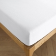 Drap Housse 90x190 cm 1 Place 100% Coton 57 Fils/cm&sup2; Bonnet 30 cm Blanc, image n° 2