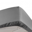 Drap housse anthracite 140 x 190 cm en percale bonnet 30 cm, image n° 1
