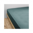Drap housse bonnet 30 cm double gaze de coton 160 x 200 cm canard (blue) Bleu, image n° 2