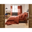 Drap housse bonnet 30 cm double gaze de coton 160 x 200 cm terracotta (orange) Orange, image n° 4