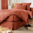 Drap housse bonnet 30 cm double gaze de coton 160 x 200 cm terracotta (orange) Orange, image n° 3