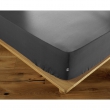 Drap housse coton luxe 140 x 190 cm bonnet 30 cm Ambre Anthracite, image n° 2