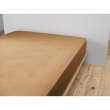Drap housse double  gaze de coton luxe 160 x 200 cm Gaia Camel, image n° 2
