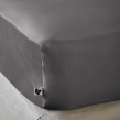 Drap housse king size 180 x 200 cm satin de bambou Salomé Anthracite, image n° 2