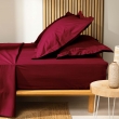 Drap housse King size 180 x 200 x 30 cm coton bio 57 fils Biolina Bordeaux, image n° 2