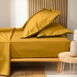 Drap housse King size 180 x 200 x 30 cm coton bio 57 fils Biolina Jaune, image n° 2