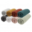 Drap housse luxe double gaze de coton 140 x 190 x 30 cm Nuit douce Blanc, image n° 3