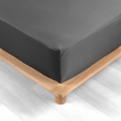 Drap housse queen size 160 x 200 cm bonnet 30 cm percale de coton 78 fils Acier, image n° 1