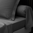 Drap plat 2 pers. 240 x 300 cm percale de coton 78 fils Acier, image n° 3