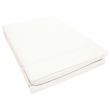Drap plat 2 personnes 240 x 300 cm uni 57 fils lina  + point bourdon Blanche, image n° 1