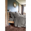 Drap plat 240 x 300 cm Double gaze de coton luxe Gaïa Anthracite, image n° 2