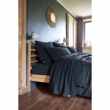 Drap plat 240 x 300 cm Double gaze de coton luxe Gaïa Bleu marine, image n° 2