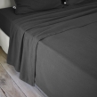 Drap plat 240 x 300 cm flanelle chaude Candice Anthracite, image n° 1
