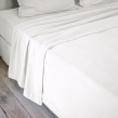 Drap plat 240 x 300 cm flanelle chaude Candice Blanc, image n° 1