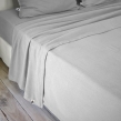 Drap plat 240 x 300 cm flanelle chaude Candice Gris clair, image n° 1