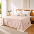 Drap Plat 240 x 300 cm Rose blush Satin de Coton Peign&eacute; 120 Fils/cm&sup2; - Qualit&eacute; H&ocirc;teli&egrave;re Premium, image n° 1