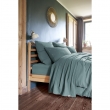 Drap plat 270 x 300 cm Double gaze de coton luxe Gaïa Bleu canard, image n° 2