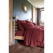 Drap plat 270 x 300 cm Double gaze de coton luxe Gaïa Lie de vin, image n° 2