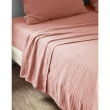Drap plat 270 x 300 cm Double gaze de coton luxe Gaïa Rose pêche, image n° 1