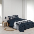 Ensemble de Lit States : Housse de Couette 240 x 220 cm avec Drap-Housse Bleu 140x190 cm - Esprit USA, image n° 3