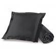 Ensemble drap housse 90 x 190 + 1 taie d'oreiller 63 x 63 cm 100% coton Noir, image n° 1