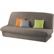 Housse clic clac 120 à 140 cm - 185 à 200 cm polyester uni essentiel Taupe, image n° 1