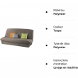 Housse clic clac 120 à 140 cm - 185 à 200 cm polyester uni essentiel Taupe, image n° 2