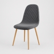 Housse de chaise scandinave extensible gaufr&eacute;e SACHA Anthracite 40-50 cm, image n° 3