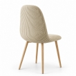 Housse de chaise scandinave extensible gaufr&eacute;e SACHA Beige 40-50 cm, image n° 2