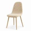 Housse de chaise scandinave extensible gaufr&eacute;e SACHA Beige 40-50 cm, image n° 3