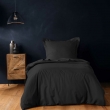 Housse de couette 1 personne 140 x 200 cm uni 57 fils lina Noir, image n° 1