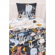 Housse de couette + 1 taie d'oreiller 140 x 200 cm coton 57 fils Octopia, image n° 4