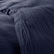 Housse de Couette 140 x 200 cm  + 1 Taie "Avy" en Gaze de Coton Bleu nuit, image n° 2