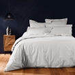 Housse de couette 2 personnes 240 x 220 cm uni 57 fils lina Blanc, image n° 1