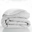 Housse de couette 2 personnes 240 x 220 cm uni 57 fils lina Blanc, image n° 3