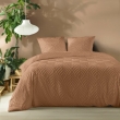 Housse de couette 240 x 220 cm microfibre unie tuft&eacute;e HELTIE + 2 taies Mocha, image n° 1